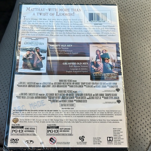 Grumpy Old Men & Grumpier Old Men DVD Double Feature Comedy - Never Opened - Picture 2 of 2
